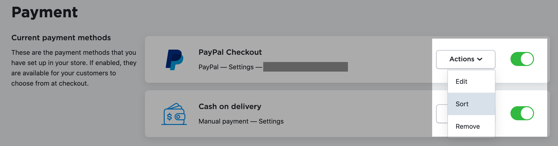 Setting up online payment gateways in store