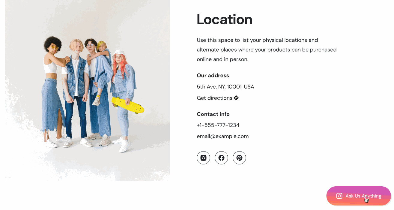 Adding a contact widget to Instant Site.gif