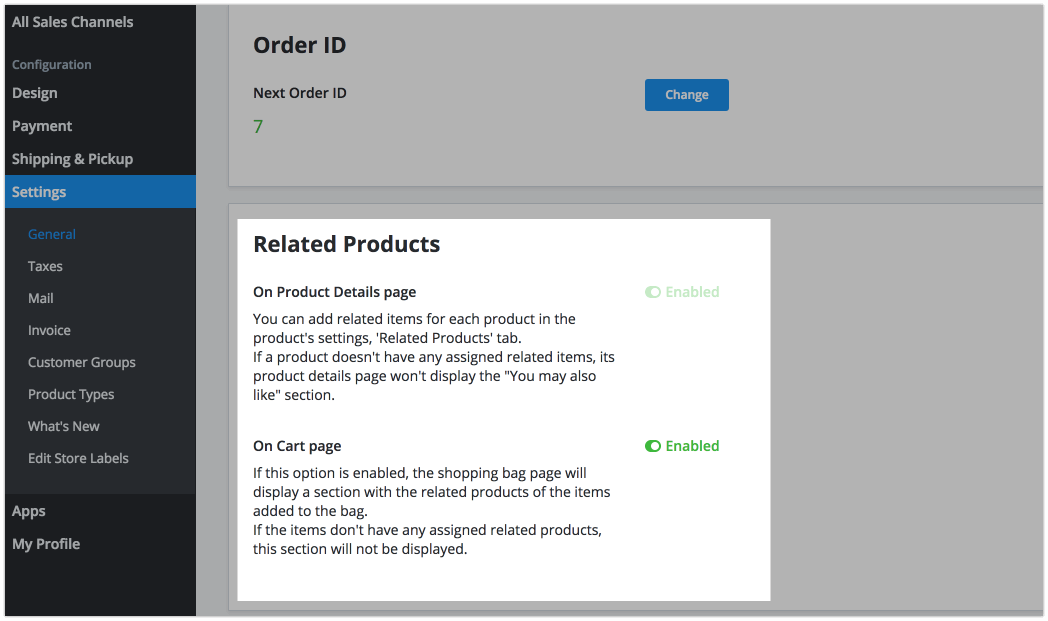 Enable related products