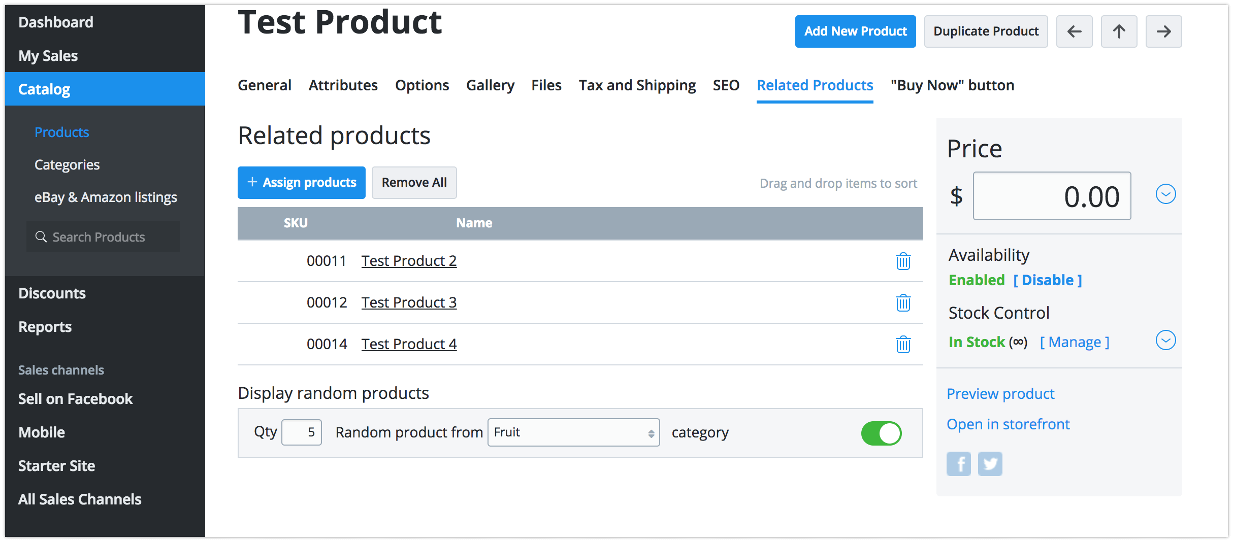 Show related products in the product page and in the cart page