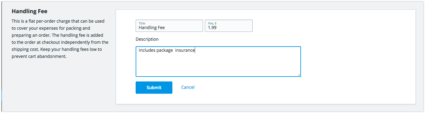 Fee Title, Amount and Description