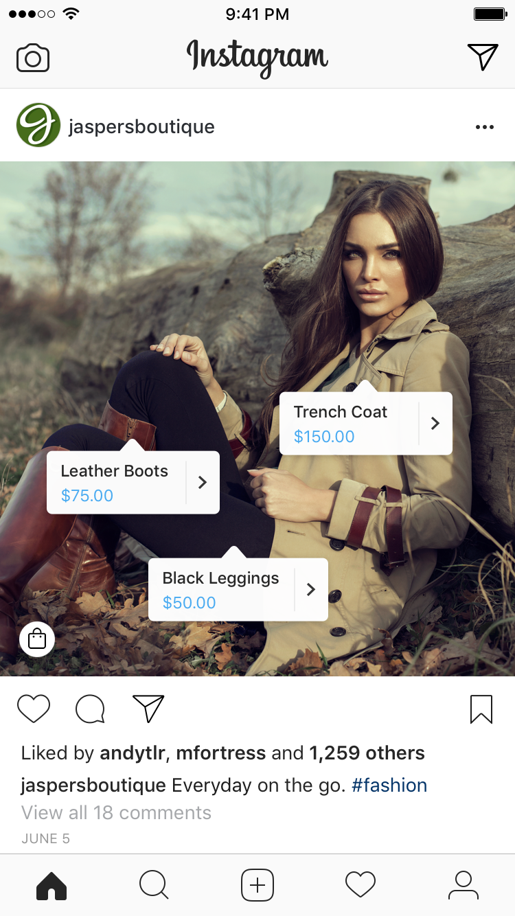 Product tags on Instagram