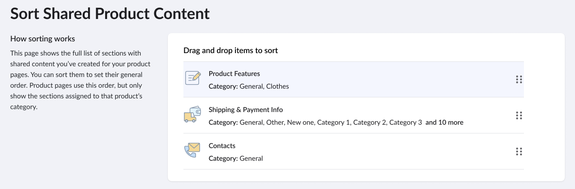 Sorting page with content sections.png